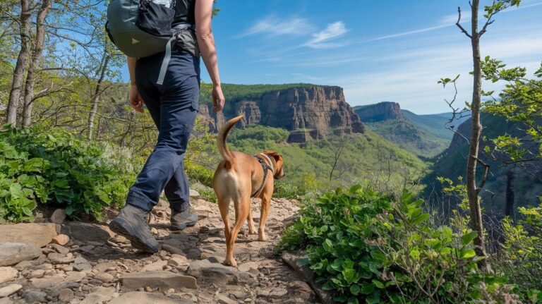 hiking with dog